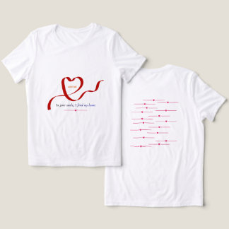 En Tri-matière T-Shirt blanc cœurs aquarelle rouge romantique.