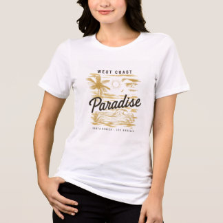 En Tri-matière T-shirt blanc esthétique paradis de la côte ouest 