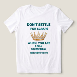 EN TRI-MATIÈRE T-SHIRT BLANC FEMME TEAL MOTIVANT N'ACCEPTEZ AUCUN