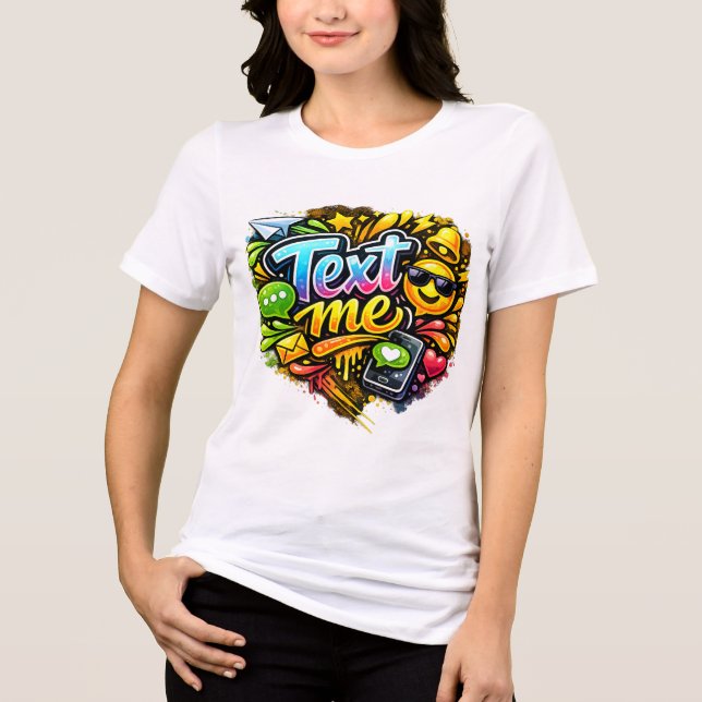 En Tri-matière T-shirt blanc pour femmes à la mode (Recto)