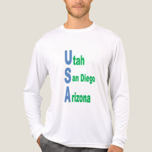 En Tri-matière T-shirt blanc Tri-blend homme USA TOURISM