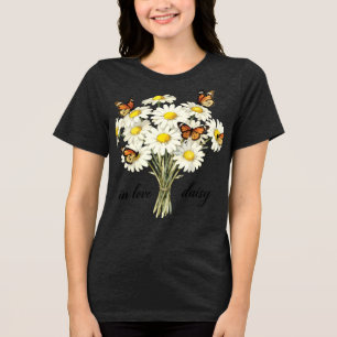 En Tri-matière T-shirt bouquet de marguerites "In Love" – Papillo
