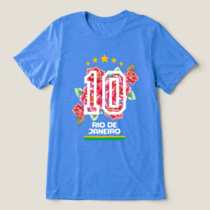 En Tri-matière T-shirt Brésil Rio de Janeiro, 10 Soccer Jersey,