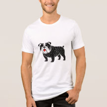 T-shirt Bulldog | Tee graphique d'art folklorique