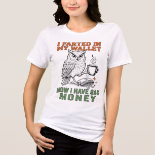 En Tri-matière T-shirt Café, portefeuille et blague de pet