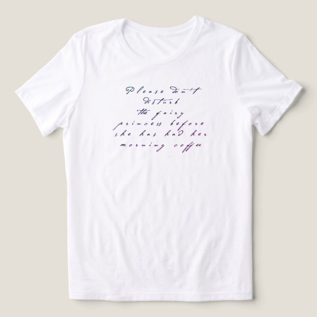 En Tri-matière T-shirt Café Princesse Fée (Design Recto)