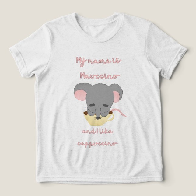En Tri-matière T-shirt Cappuccino à la Souris (Design Recto)