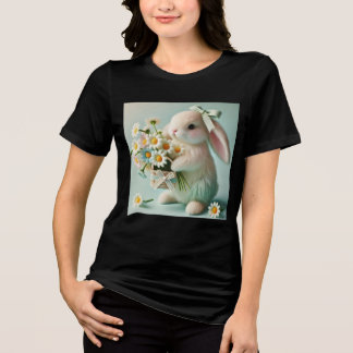 En Tri-matière T-Shirt Charmant Bouquet de Lapin