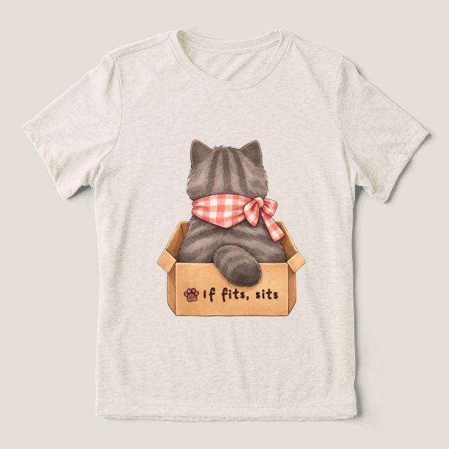En Tri-matière T-Shirt Chat dans la Boîte (Design Recto)