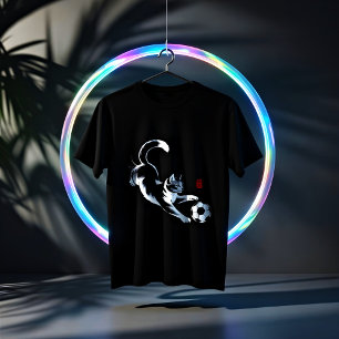 En Tri-matière T-Shirt Chat de Foot Joueur - Cadeau pour les Amat