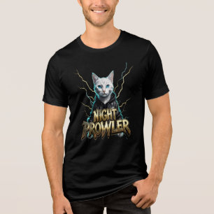 En Tri-matière T-Shirt Chat Lumineux de rôdeur nocturne Foudre