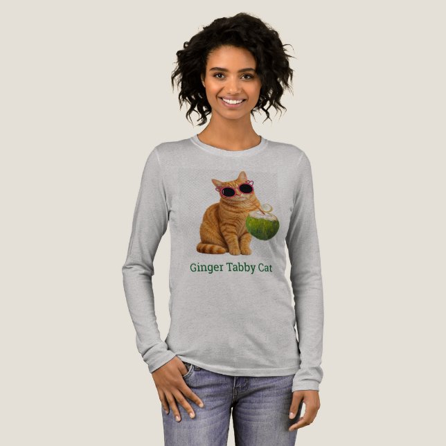 En Tri-matière T-shirt chat roux tabby (Recto complet)