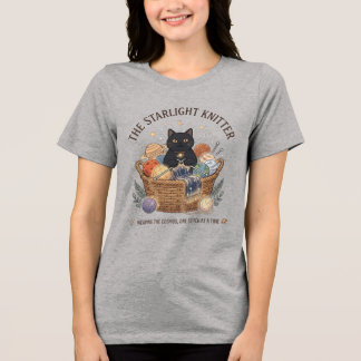 En Tri-matière T-shirt Chat Tricoté Étoile du Knitter Craft