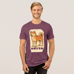 En Tri-matière T-Shirt Chien Akita Inu