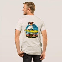 T-Shirt Chien Surfeur Poursuite de Vague
