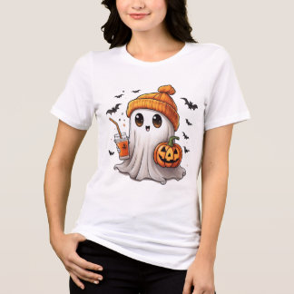 En Tri-matière T-Shirt Citrouille Halloween Ghost - Ado
