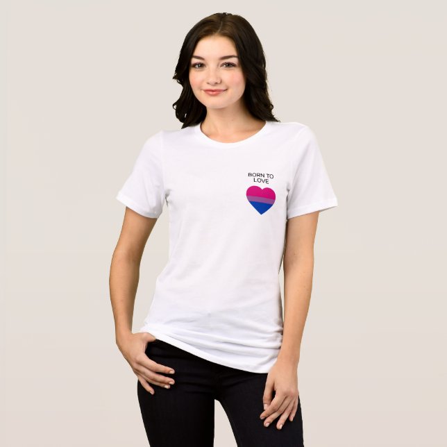En Tri-matière T-shirt Coeur de Pride Bisexuel (Recto plein)