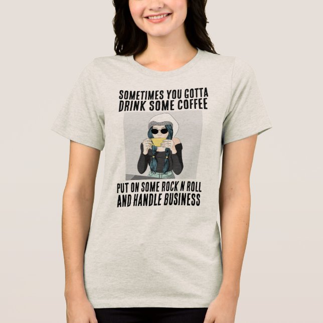 En Tri-matière T-Shirt COFFEE & ROCK N ROLL (Recto)