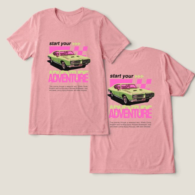 En Tri-matière T-shirt "Commencez Votre Aventure" (Design Recto & Verso)