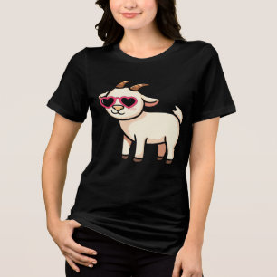 En Tri-matière T-shirt Cool Goat avec Lunettes de Soleil – Drôle 