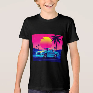 En Tri-matière T-shirt Cool Retro pour enfants avec voiture muscl