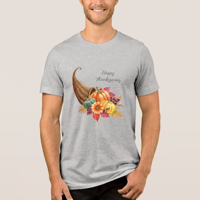En Tri-matière T-shirt Cornucopia Hommes Thanksgiving (Recto)