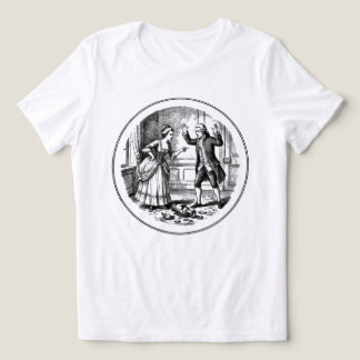 En Tri-matière T-shirt Couple Qui Se Bat Vase Brisé
