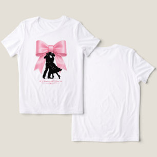 En Tri-matière T-Shirt Couple Romantique Danse avec Amour Ruban R