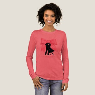 En Tri-matière T-Shirt Couple Romantique Danse avec Amour Ruban R