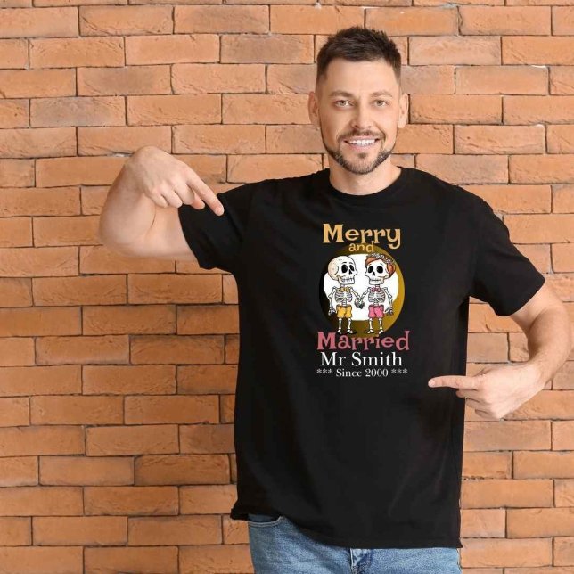 En Tri-matière T-shirt couple skeleton amusant (Créateur téléchargé)