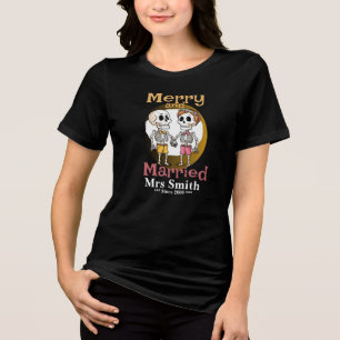 En Tri-matière T-shirt couple skeleton amusant