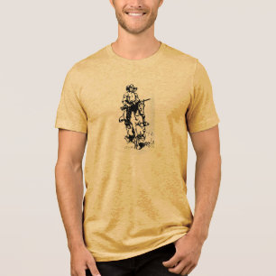 En Tri-matière T-Shirt cow-boy occidental chevauchant un cheval