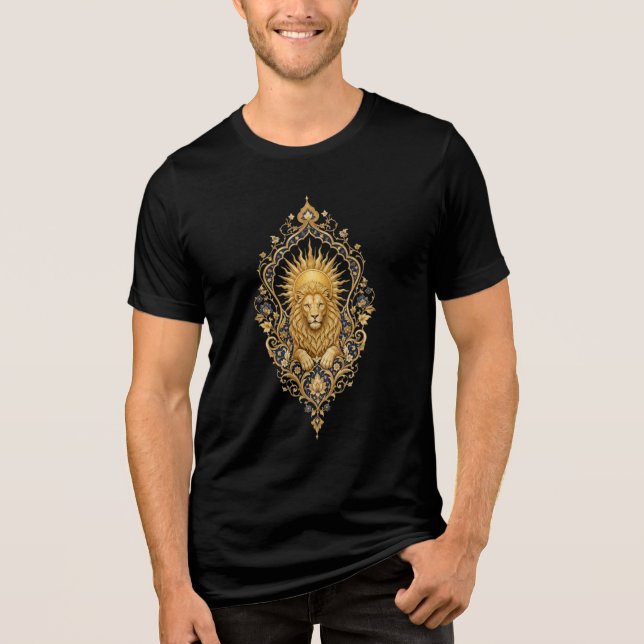 En Tri-matière T-Shirt Crête Lion Doré (Recto)