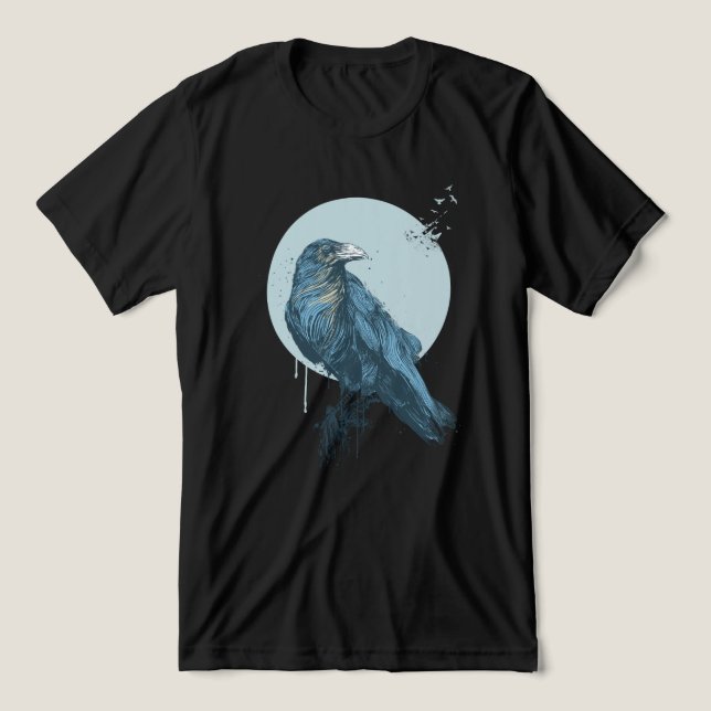 En Tri-matière T-shirt crow bleu (Design Recto)