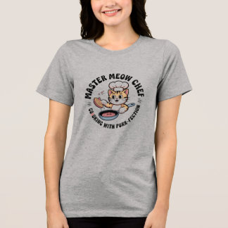 En Tri-matière T-shirt Cute Cat Chef pour femmes et hommes – Cuis