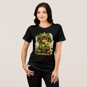 En Tri-matière T-shirt Cute Dino Monkey – Cadeau d'animal adorabl