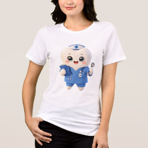 En Tri-matière T-shirt Cute Tooth Infirmière Cadeau Dentaire