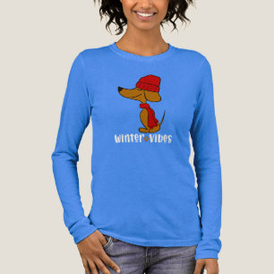 En Tri-matière T-shirt Dachshund Vibes d'hiver