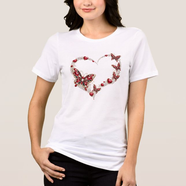 En Tri-matière T-Shirt d'amour papillon (Recto)