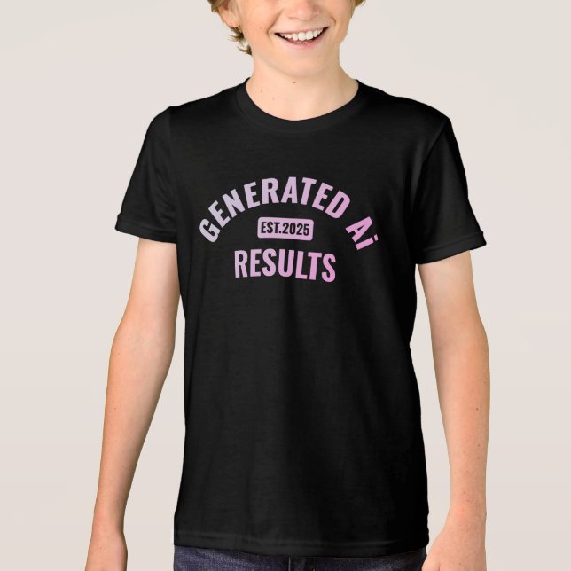 En Tri-matière T-shirt d'art texte avec design simple et propre (Recto)