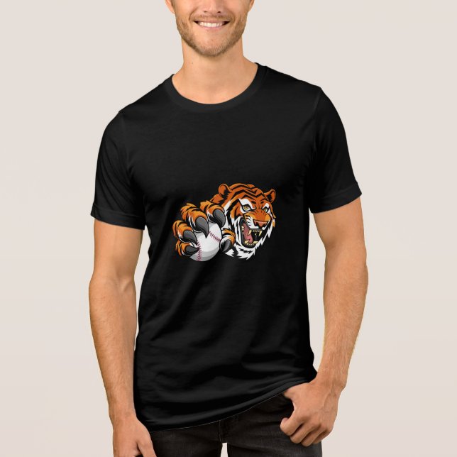 En Tri-matière T-shirt de baseball Fierce Tiger (Recto)