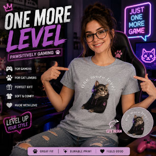En Tri-matière T-shirt de chat de joueur pour un niveau supplémen