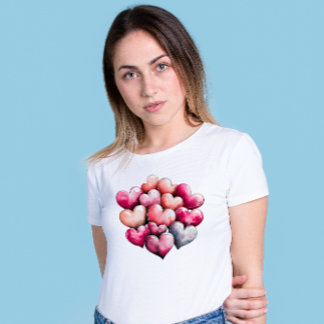 En Tri-matière T-shirt de conception cardiaque de la Saint-Valent