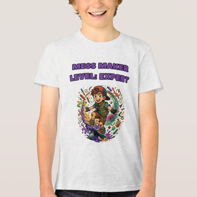 En Tri-matière T-shirt de garçons marrant (Recto)