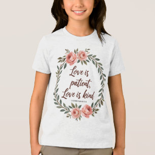En Tri-matière T-shirt de la Bible « L'amour est patient, l'amour