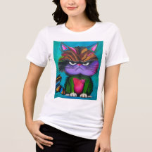 T-shirt de la femme du chat grincheux
