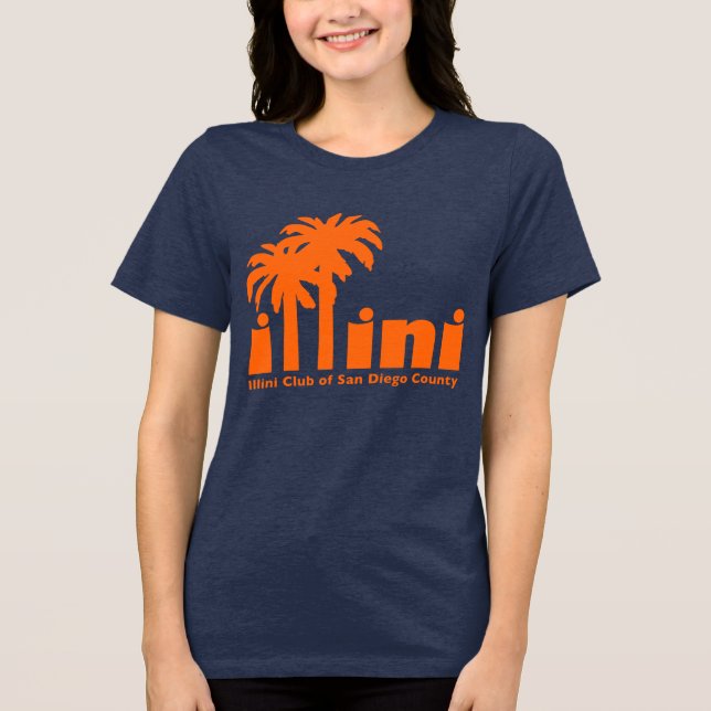 En Tri-matière T-shirt de la marine avec logo San Diego Illini (Recto)