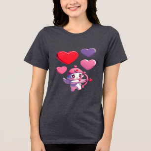En Tri-matière T-shirt de la Saint-Valentin Cupidon enneigé migno