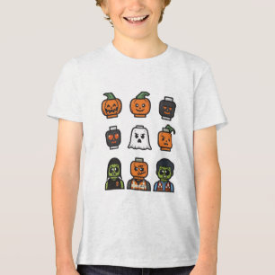 En Tri-matière T-shirt de la tête de brique d'Halloween pour enfa