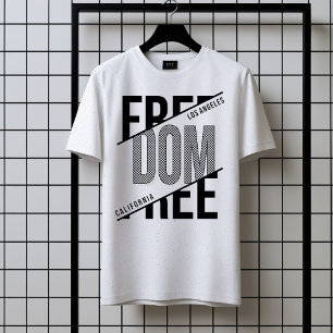 En Tri-matière T-shirt de la typographie de la liberté - Style ur